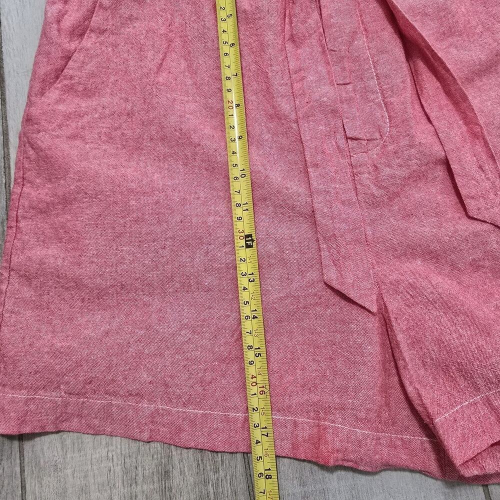Draper James RSVP Womens Linen Blend Paperbag Shorts Heathered Pink Cruise Large - Picture 10 of 12